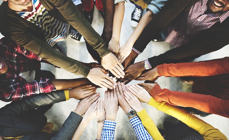 Illustratie handen bij elkaar